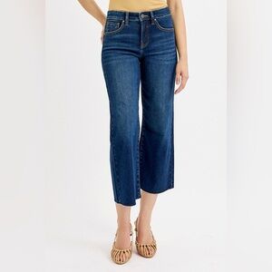 RISEN Full Size Tummy Control High Rise Crop Wide Jeans Plus Size